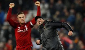 Manajer Liverpool, Juergen Klopp, merayakan kemenangan atas Crystal Palace