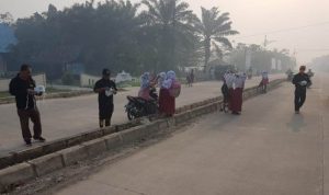 Antisipasi Dampak Karhutla, BPBD Kabupaten Bengkalis Bagikan 3.000 Masker