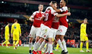 Arsenal mempimpin pada babak pertama leg kedua babak 32 besar versus BATE Borisov di Emirates Stadium