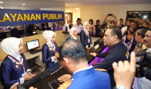 Menteri Pendayagunaan Aparatur Negara dan Reformasi Birokrasi (Menpan RB) Syafruddin saat peresmian Mal Pelayanan Publik