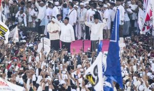 Prabowo Subianto mengatakan dirinya berterima kasih kepada Tuhan bahwa dirinya mendapatkan kesempatan untuk melawan angkara murka.