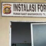 Ruang Instalasi Forensi Rumah Sakit Bhayangkara Palembang, Sumatera Selatan.