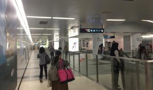 Suasana di Stasiun MRT HI saat pagi.