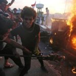 Demo rusuh di Irak.