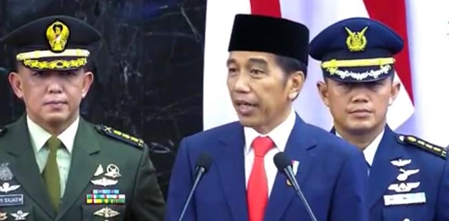 Jokowi saat memberi sambutan usai pelatikan
